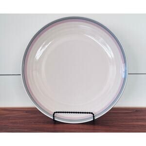 Pfaltzgraff USA Aura 10” Plate Blue Rose Pink Stripe